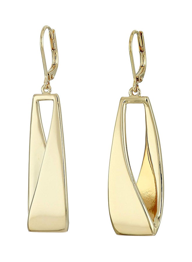 Gold Tone Linear Drop Earrings