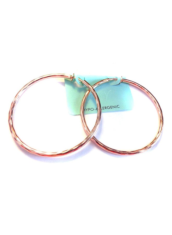 اورورا أقراط حلقية مزودة بمشبك لا تسبب الحساسية مقاس 3 بوصة