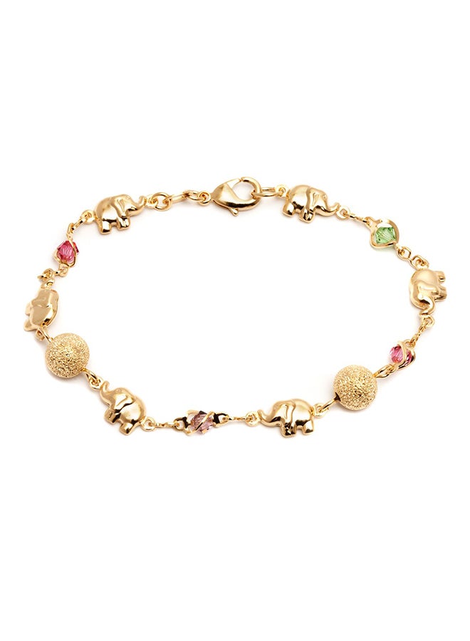 Barzel 18 Karat Gold Plated Elephant Bracelets