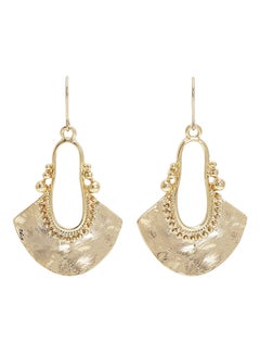 Boho Chic Hollow Shield Shape With Hammered Drop Earrings