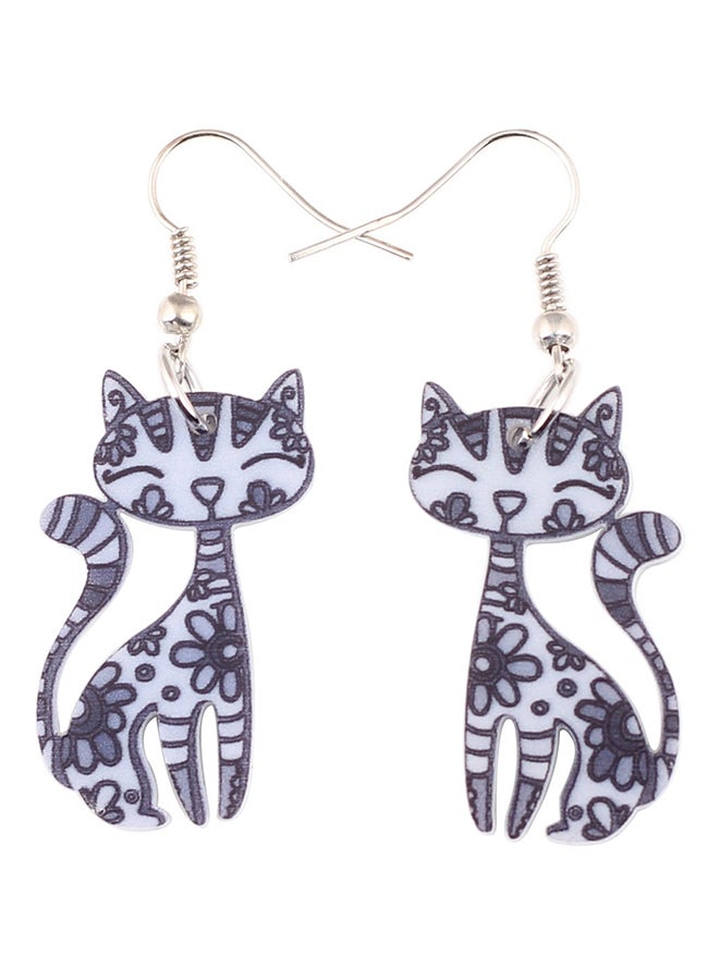 Acrylic Long Drop Dangle Cat Earrings