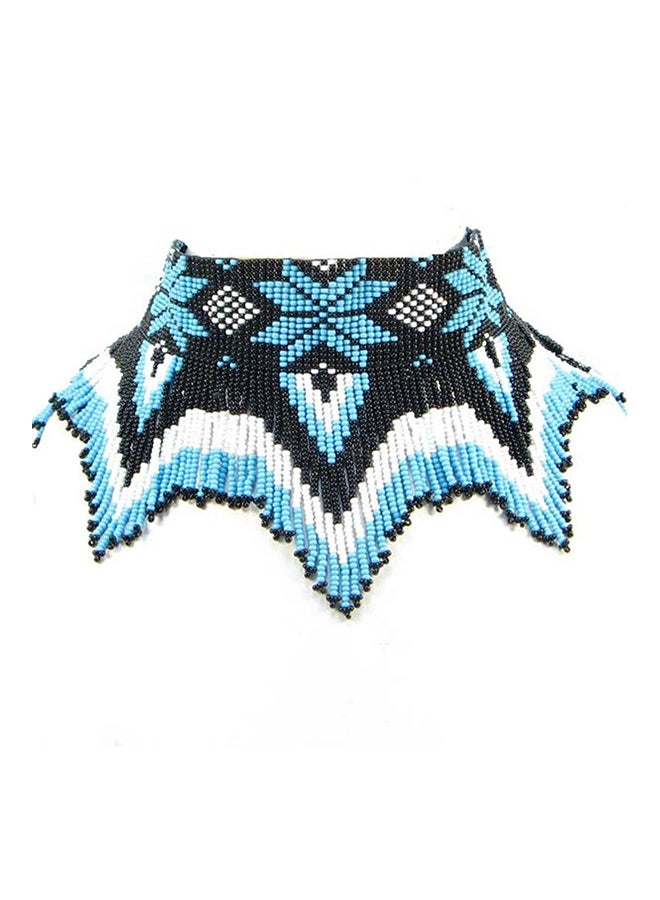 La vivia Handmade Seed Beaded Necklace Earrings 
