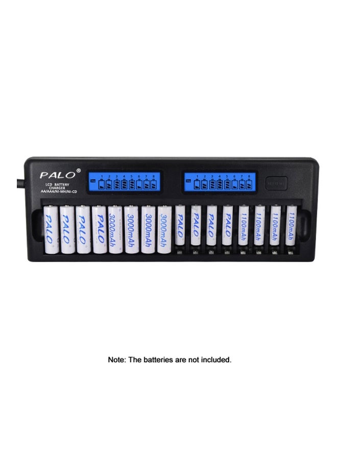 Palo LCD Battery Charger With 16 Battery Slot Black - Image 3
