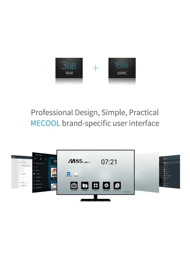 MECOOL - Android Set Top Box M8S PRO L ATV Black - Image 1