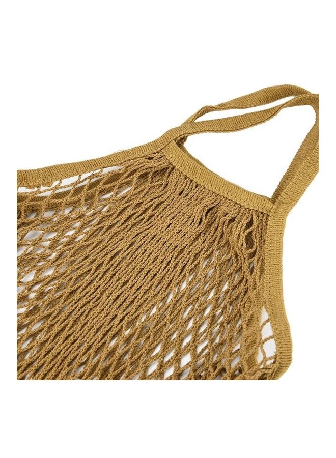 Mesh Net String Shopping Tote Bag Khaki