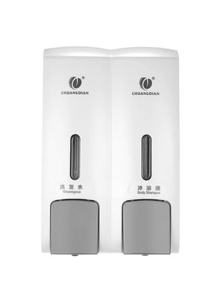 Wall-Mounted Dual Chamber Manual Soap Dispenser White/Grey 120x185x75cm - v1553793466/N22816955A_1