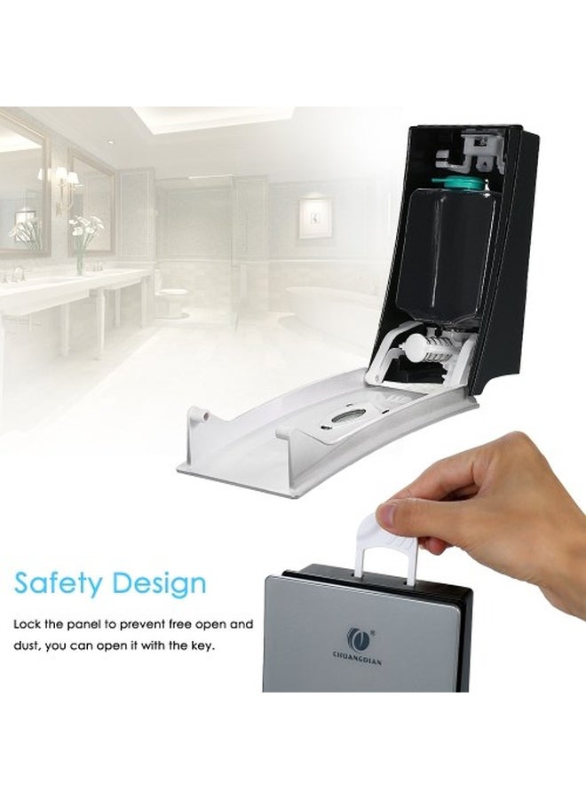 CHUANGDIAN Wall-Mounted Manual Soap Dispenser Silver/Black 22.2x12x8.5cm  - Image 5