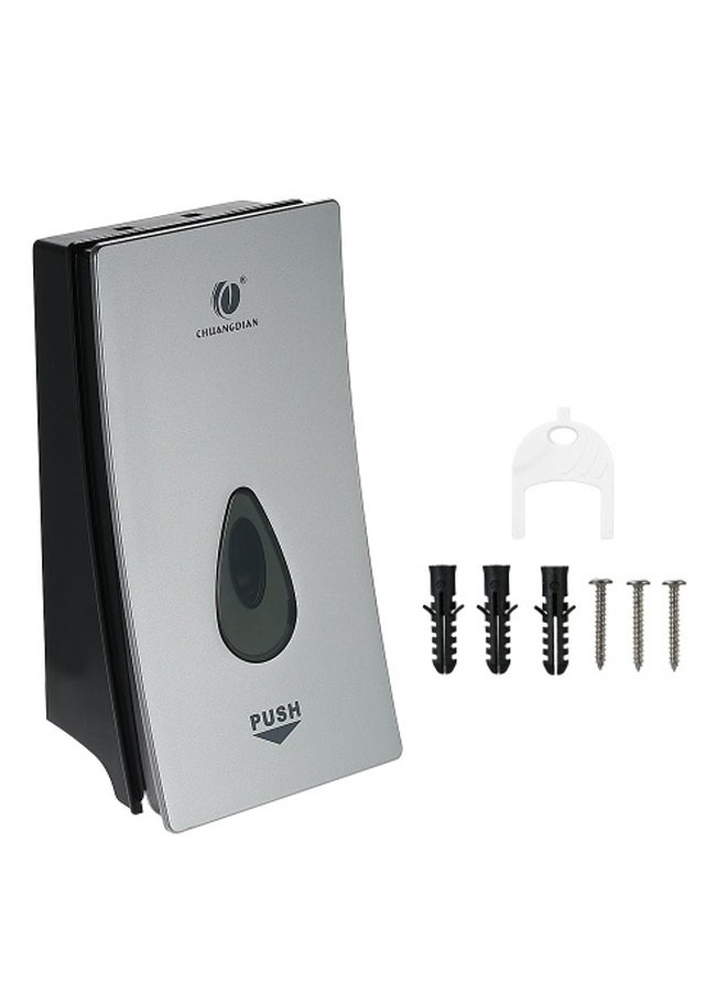 CHUANGDIAN Wall-Mounted Manual Soap Dispenser Silver/Black 22.2x12x8.5cm  - Image 4
