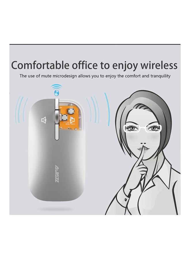 Ajazz Dual Modes Wireless Mouse White  - Image 4