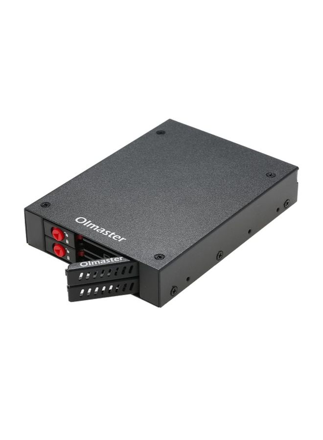 Olmaster - 2 Bays Mobile Rack With Key Lock LED Indicator Support Black - Image 1