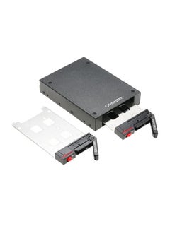 Olmaster 2 Bays Mobile Rack With Key Lock LED Indicator Support Black  - Image 3