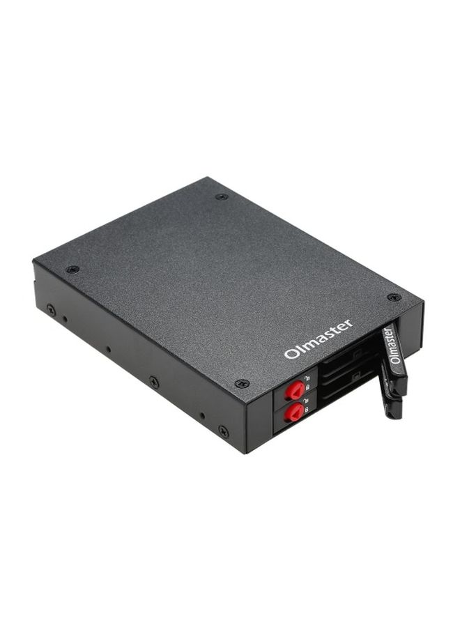 Olmaster - 2 Bays Mobile Rack With Key Lock LED Indicator Support Black - Image 1