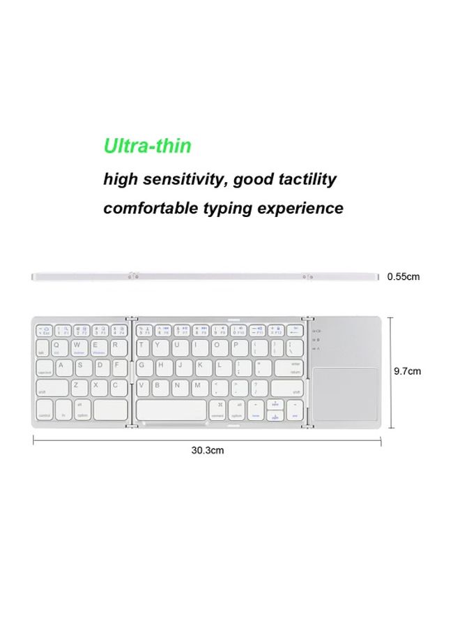 KKmoon Wireless Folding Keyboard With Touchpad For iPhone 6s/iPad Pro/MacBook White - Image 3