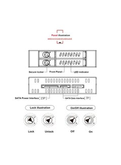 Olmaster 2 Bays Mobile Rack With Key Lock LED Indicator Support Black  - Image 5