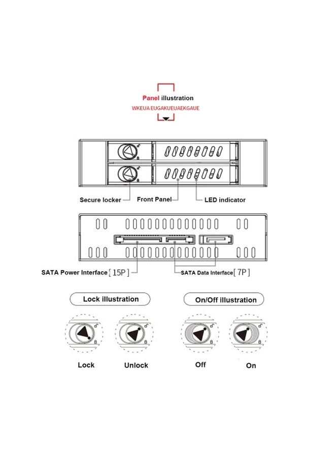 Olmaster - 2 Bays Mobile Rack With Key Lock LED Indicator Support Black - Image 1