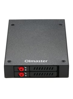 Olmaster 2 Bays Mobile Rack With Key Lock LED Indicator Support Black  - Image 1