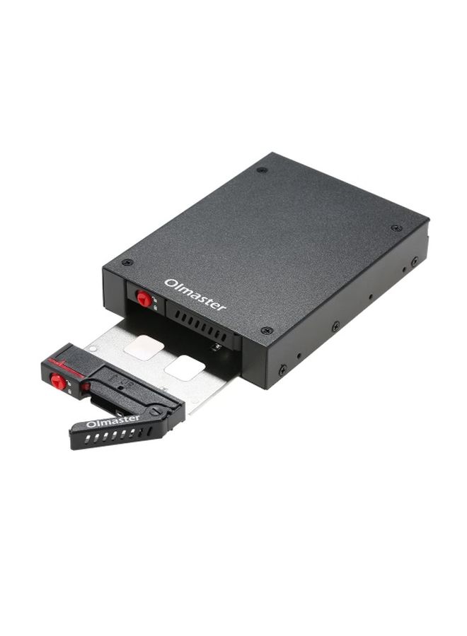 Olmaster - 2 Bays Mobile Rack With Key Lock LED Indicator Support Black - Image 1