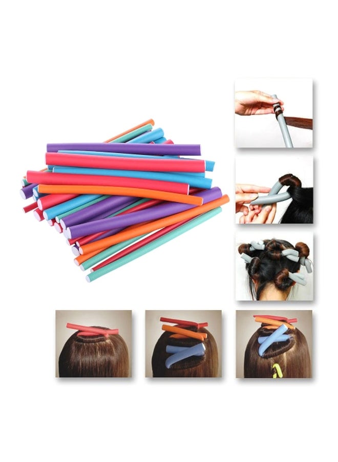 طقم بكر للف الشعر مكون من 36 قطعة أزرق/ أخضر/ وردي - Image 3