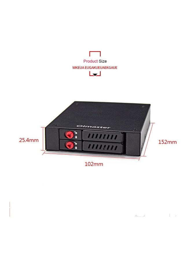 Olmaster - 2 Bays Mobile Rack With Key Lock LED Indicator Support Black - Image 1