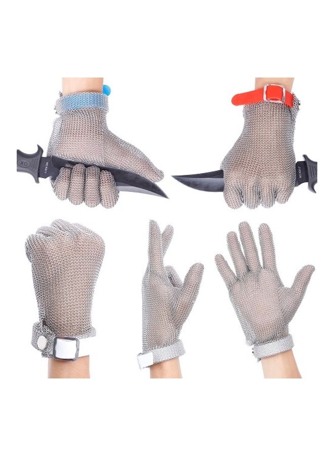 Protective Anti-Cutting Glove Silver/Red  - Image 5