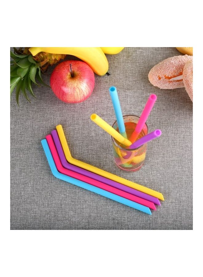 esonmus 10-Piece Reusable Straw Set Purple/Pink/Yellow 9.8inch - Image 4