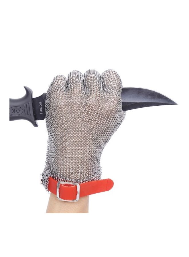 Protective Anti-Cutting Glove Silver/Red  - Image 3