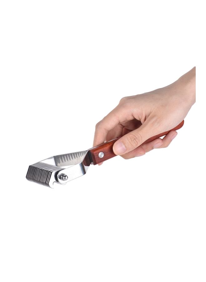 مشط تسريح الشعر للعناية بالحيوانات الأليفة مُكوَّن من 10 أسنان بني/فضي - Image 2