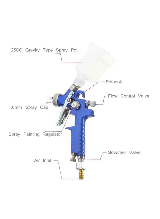 HVLP Air Spray Gun Dark Blue 178x93x97mm  - Image 2
