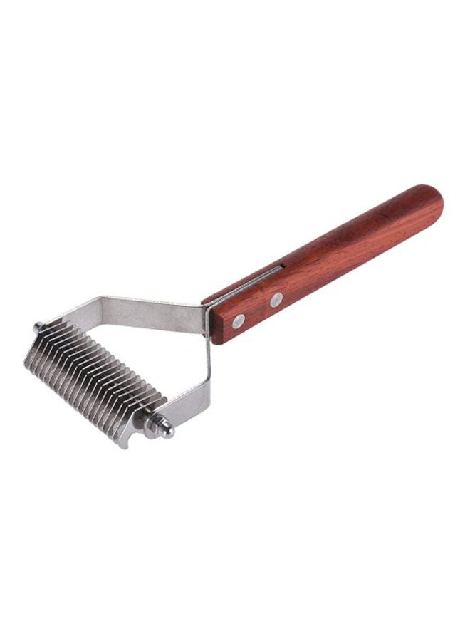 مشط تسريح الشعر للعناية بالحيوانات الأليفة مُكوَّن من 10 أسنان بني/فضي - Image 1