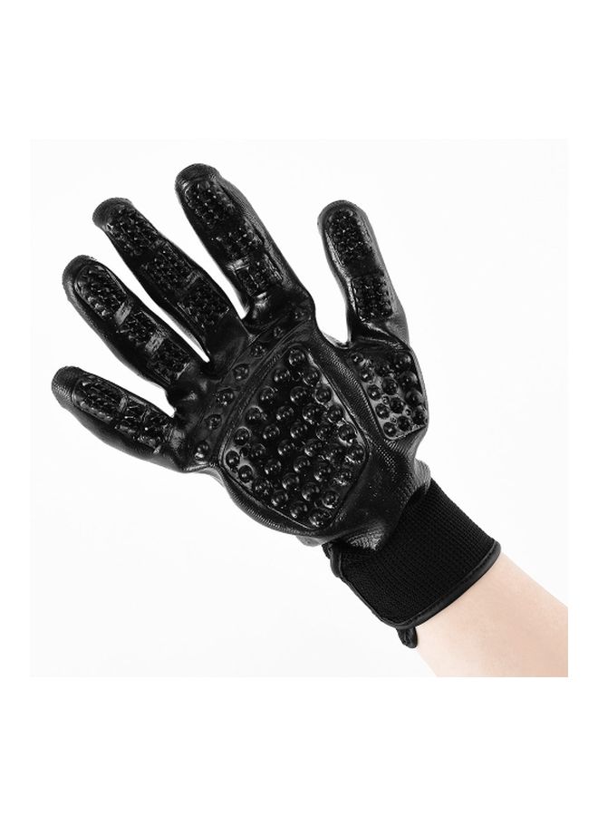 طقم قفازات للعناية بالحيوانات الأليفة مكون من قطعتين أسود - Image 2