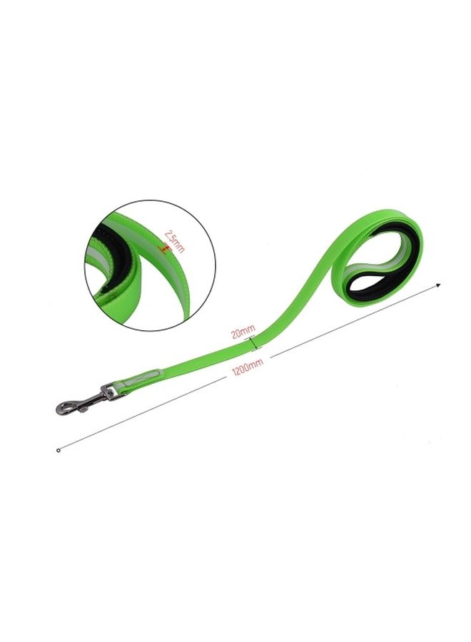 Reflective Adjustable Dog Collar Strap Green/White - Image 3