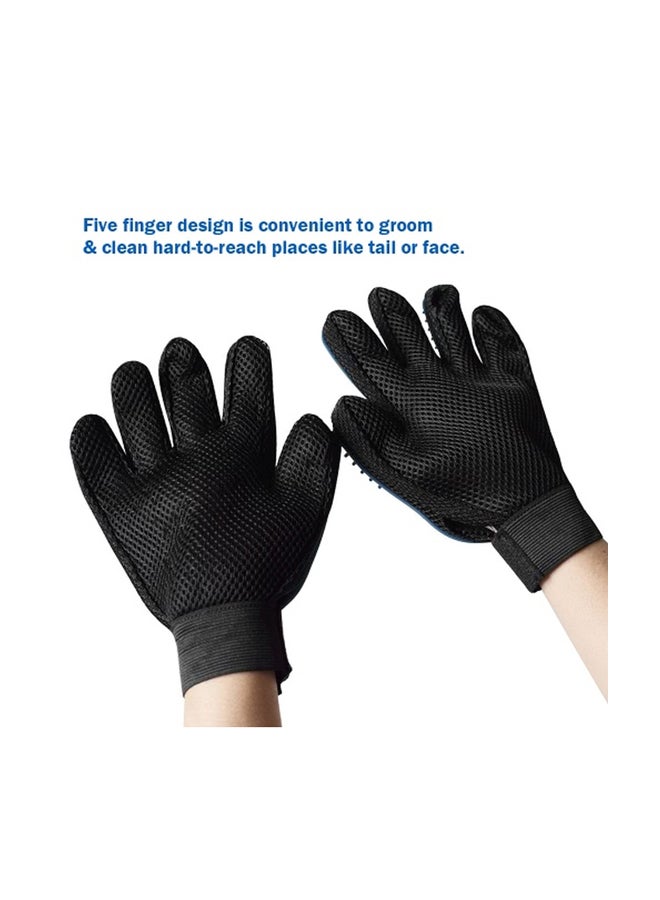 2-Piece Dog Brush Glove Set Blue/Black - Image 2