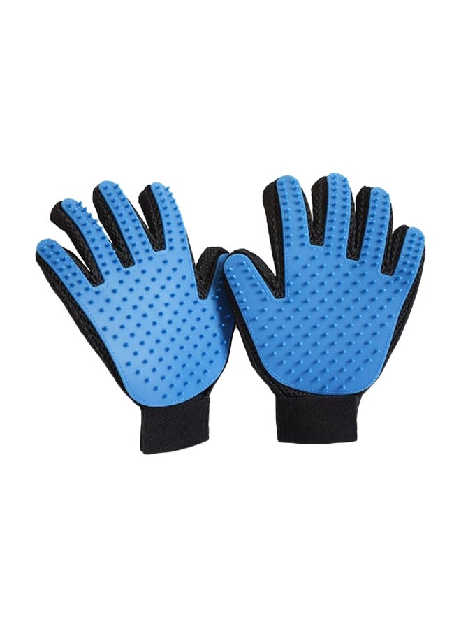 2-Piece Dog Brush Glove Set Blue/Black - Image 1