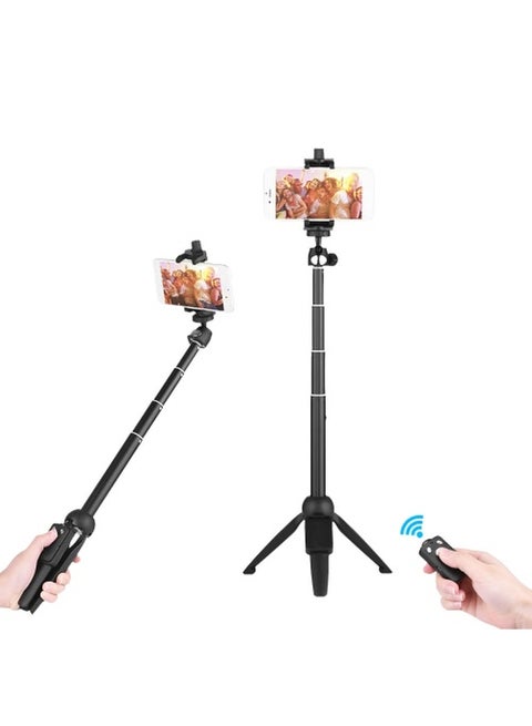 2-in-1 Mini Tripod Selfie Stick Black