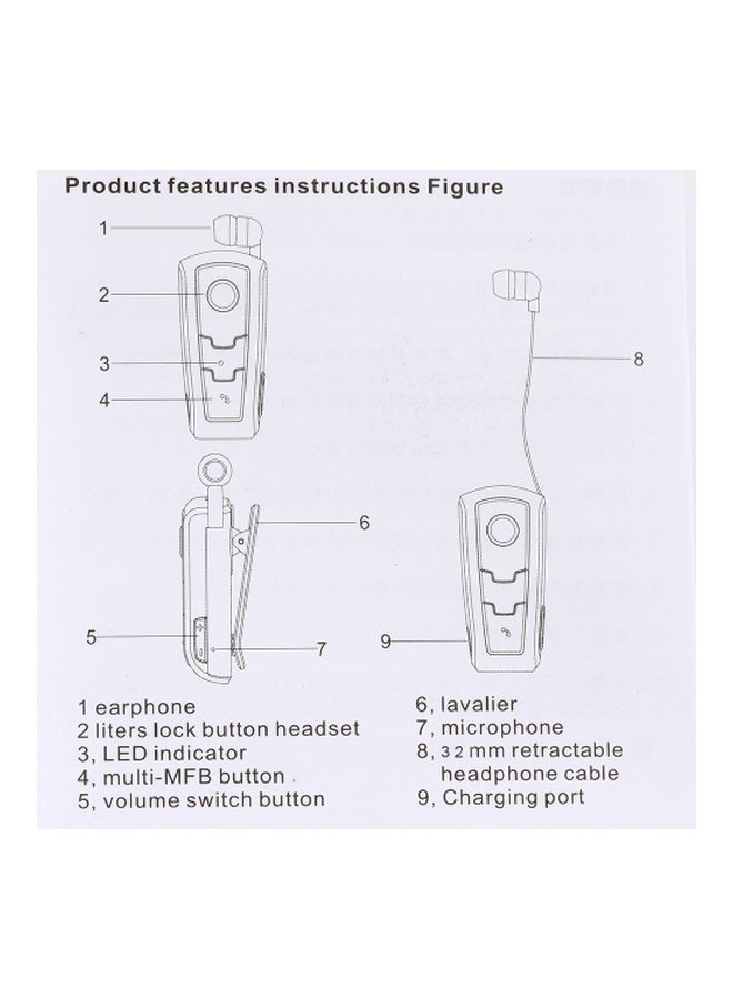 Fineblue - In-Ear Bluetooth Headset Black - Image 1