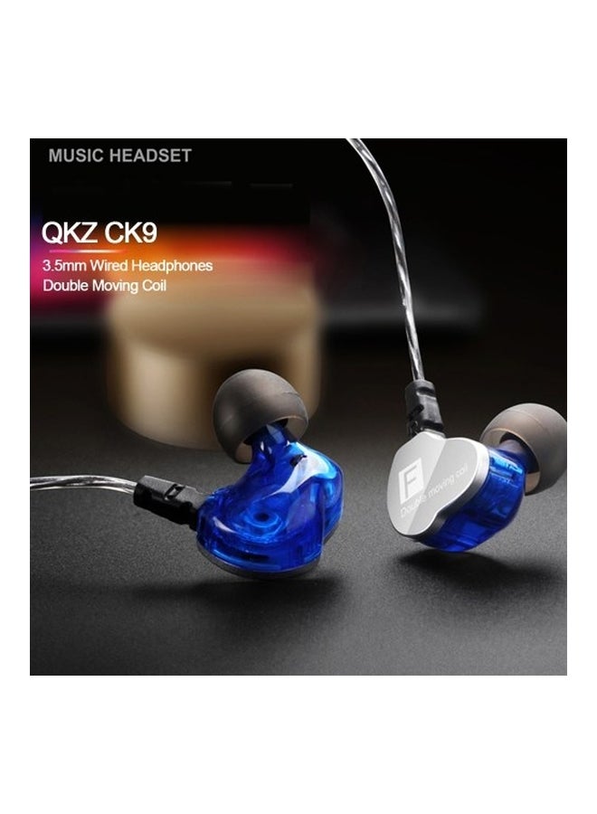 QKZ CK9 In-ear Headphones With Mic Black/Blue/Clear  - Image 3