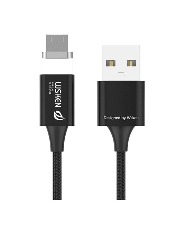 wsken Magnetic Micro USB Data Sync Charging Cable Black/Silver - Image 1