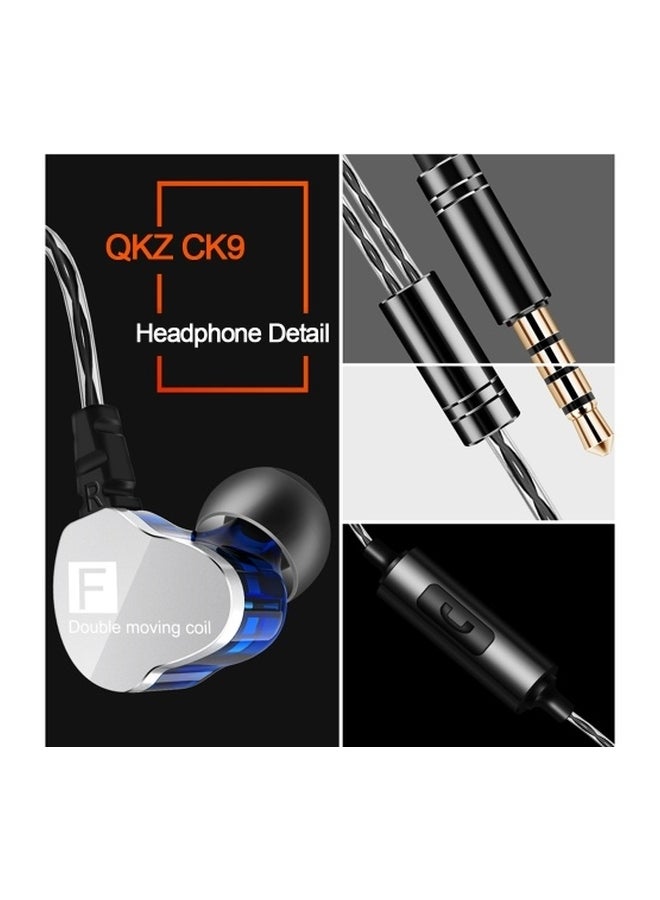QKZ CK9 In-ear Headphones With Mic Black/Blue/Clear  - Image 5