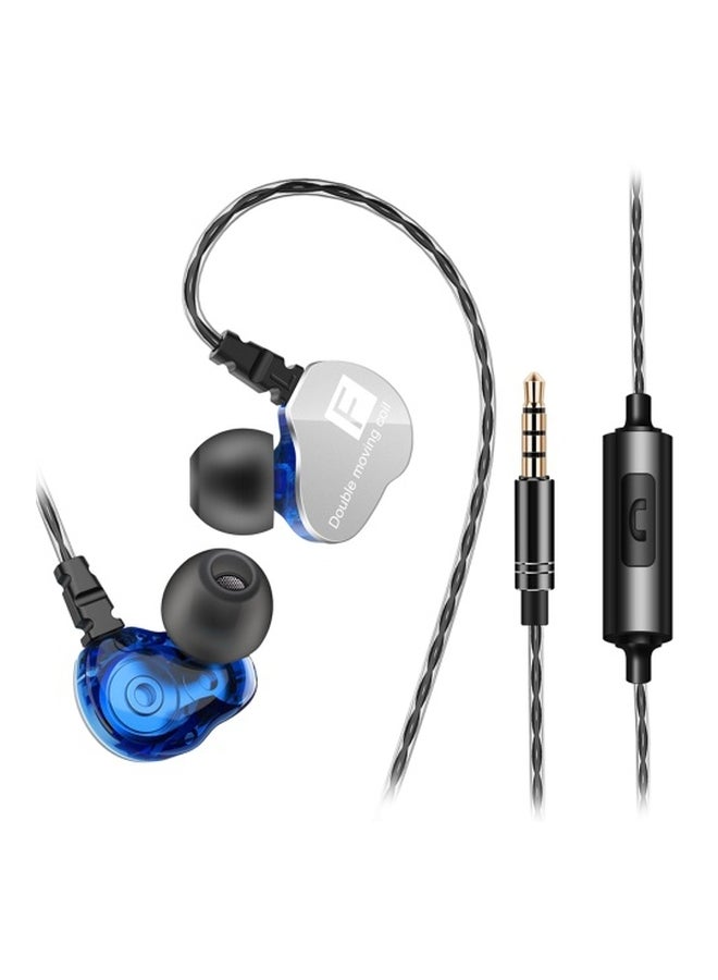 QKZ CK9 In-ear Headphones With Mic Black/Blue/Clear  - Image 1
