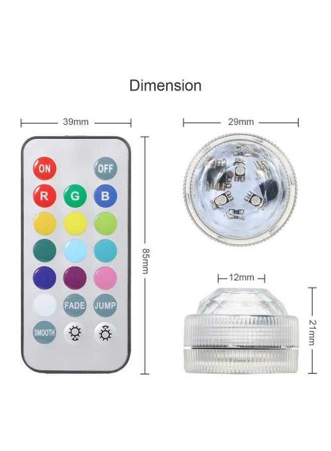 مصباح LED  قابل للتشغيل تحت الماء مع جهاز تحكم عن بعد عدد 12 قطعة متعدد الألوان - Image 5