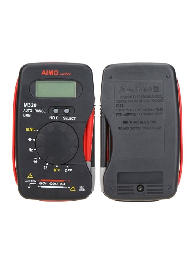 Pocket Size Handheld LCD Digital Multimeter Black/Red 12x2x7centimeter