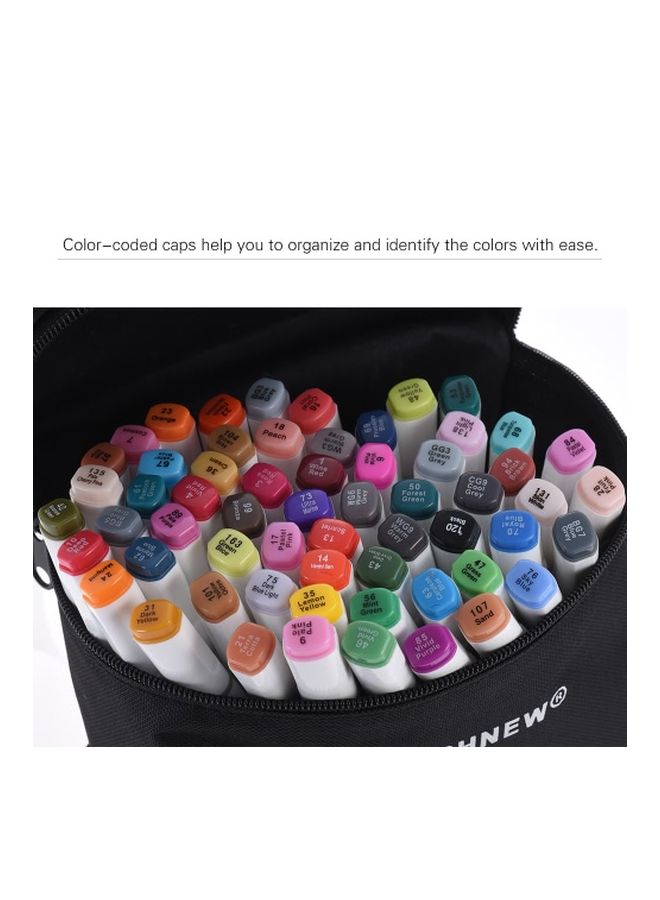Generic - 60-Piece Dual Tip Marker 3 Multicolour - Image 1
