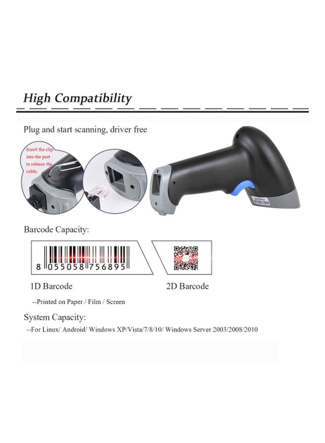 Generic M4 Portable Barcode Scanner Black/Blue  - Image 3