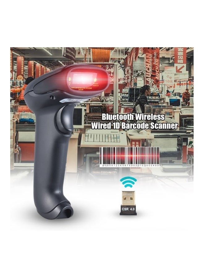 ماسح باركود ضوئي طراز 1D مع مستقبل USB أسود - Image 4