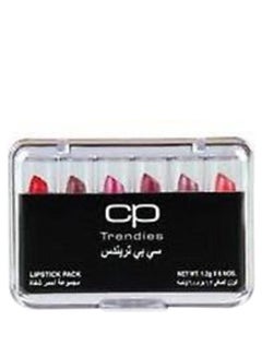 CP Trendies Pack of 6 Lipsticks Cherry Cocktail/Stormy Pink/Dessert Wine/Orange Tango/Fuchsia Glare/Spicy Cinnamon/Confident Red  - Image 2