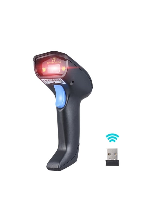 Generic - Wireless 1D 2D QR Barcode Scanner With USB Receiver Black/Blue - Image 1