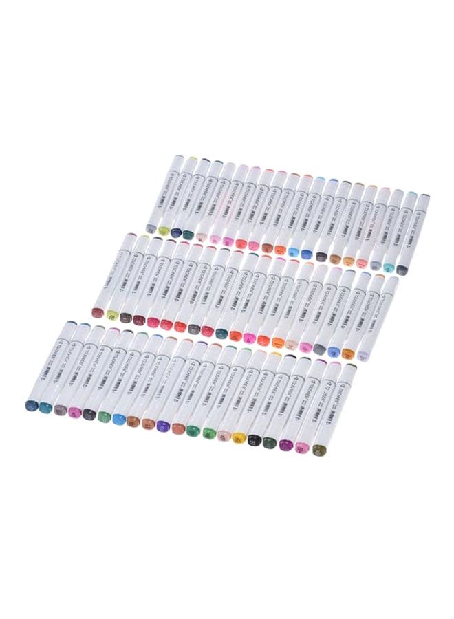 Generic - 60-Piece Dual Tip Marker 3 Multicolour - Image 1