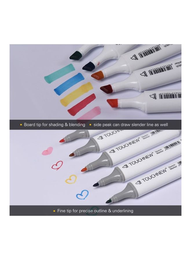 Generic - 60-Piece Dual Tip Marker 3 Multicolour - Image 1