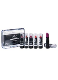 CP Trendies Pack of 6 Lipsticks Cherry Cocktail/Stormy Pink/Dessert Wine/Orange Tango/Fuchsia Glare/Spicy Cinnamon/Confident Red  - Image 1