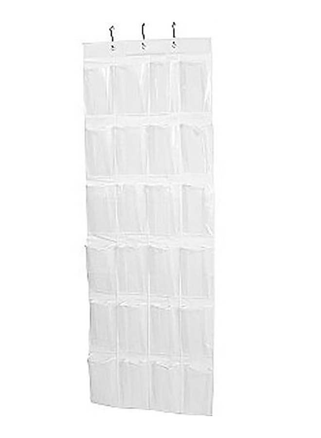 24 Pocket Over The Door Shoe Organizer White